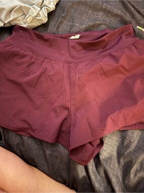 Ava High-Waist Maroon Women’s Athletic Shorts
